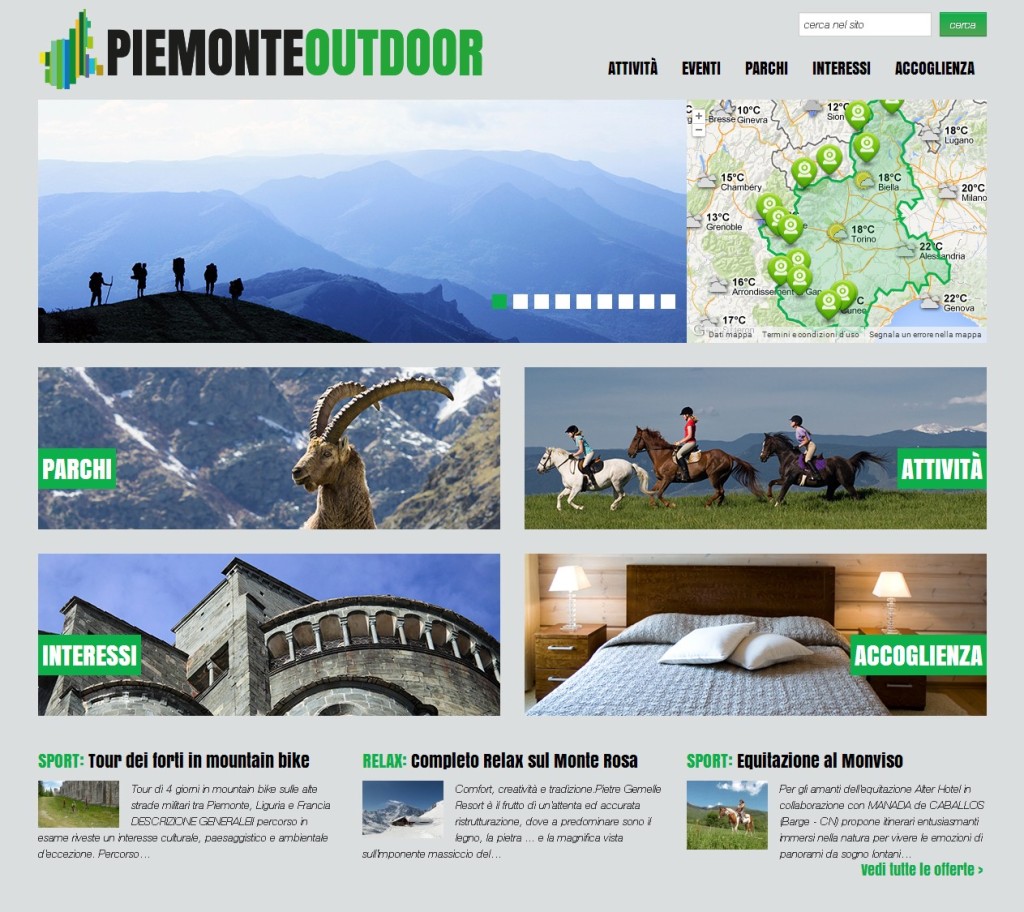 sito Piemonteoutdoor.it portale regione piemonte